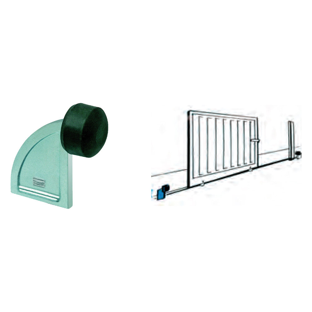 ARRESTO PER CANCELLI SCORREVOLI ART.200 par. รธ 42 - dim. mm 70x115-Elementi a saldare,articoli per cancelli-Ecanshop
