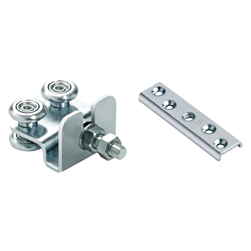CARRELLO A 4 CUSCINETTI CON PIASTRA ART.40/24+42 รธ mm 24 - 10 MA-Elementi a saldare,articoli per cancelli-Ecanshop