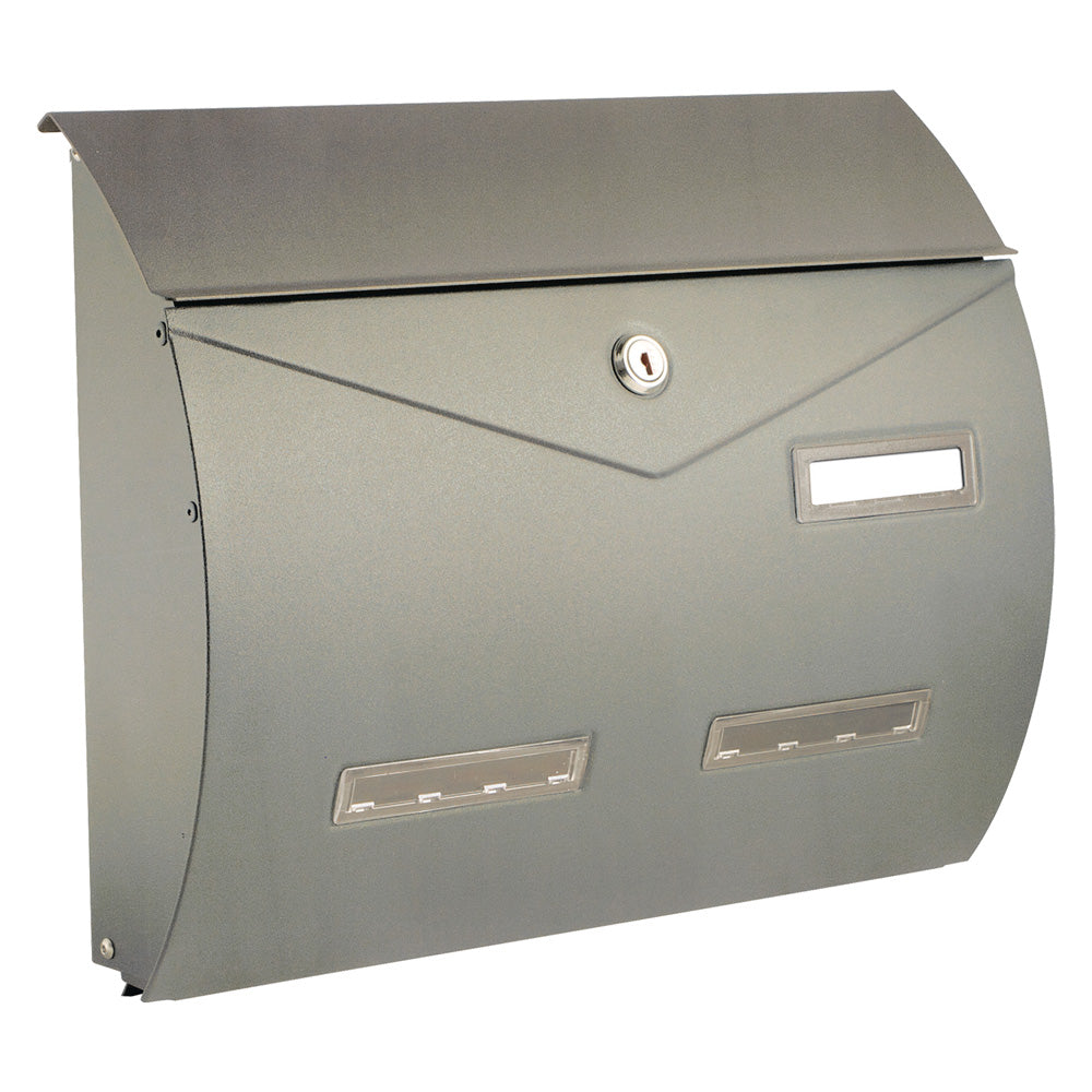 CASSETTA POSTALE PORTA RIVISTA 'BUSTA' metallizzato argento-Cassette postali e accessori-Ecanshop