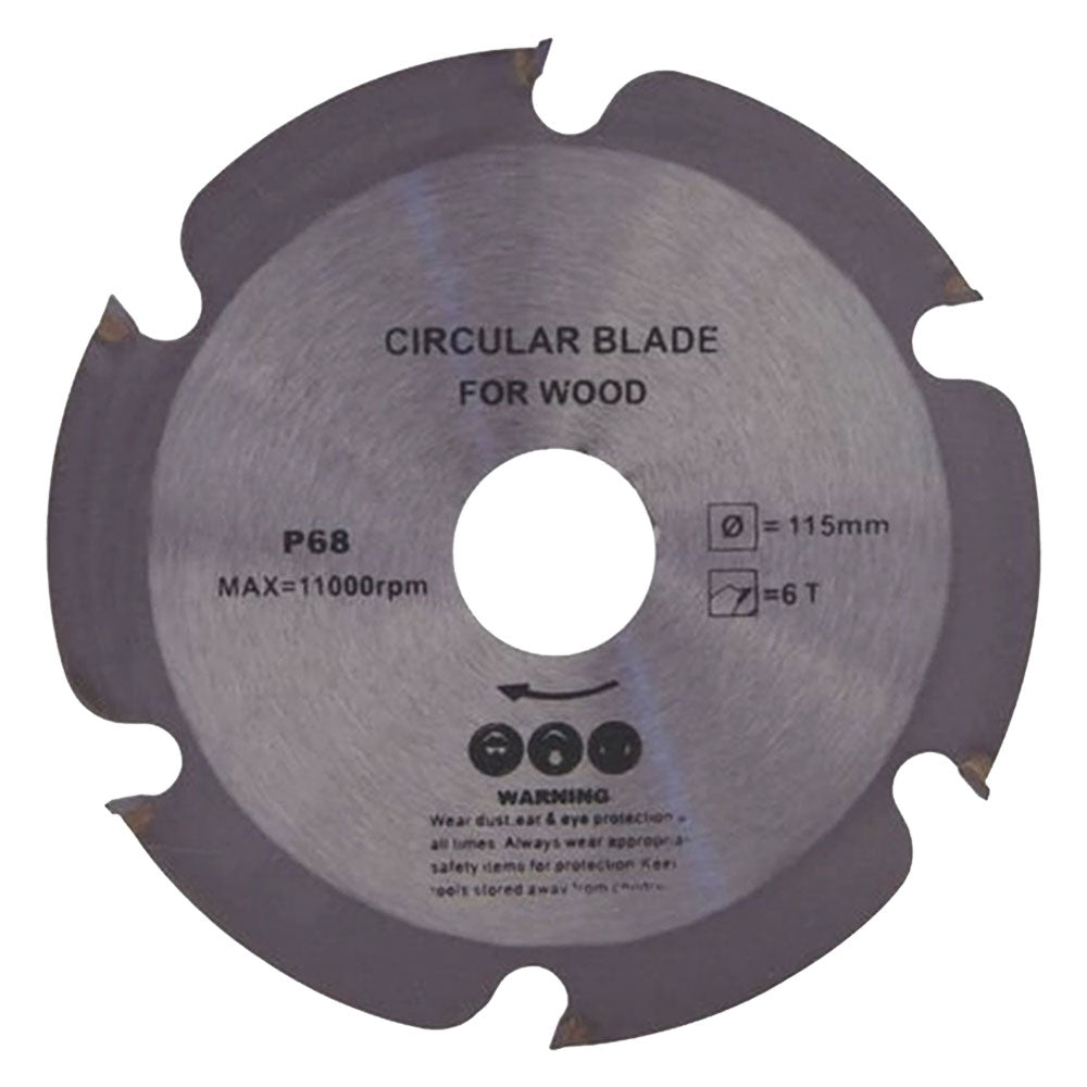 DISCO PER LEGNO '1050' ร 115 - 6 denti-Dischi circolari da taglio e smeriglio-Ecanshop
