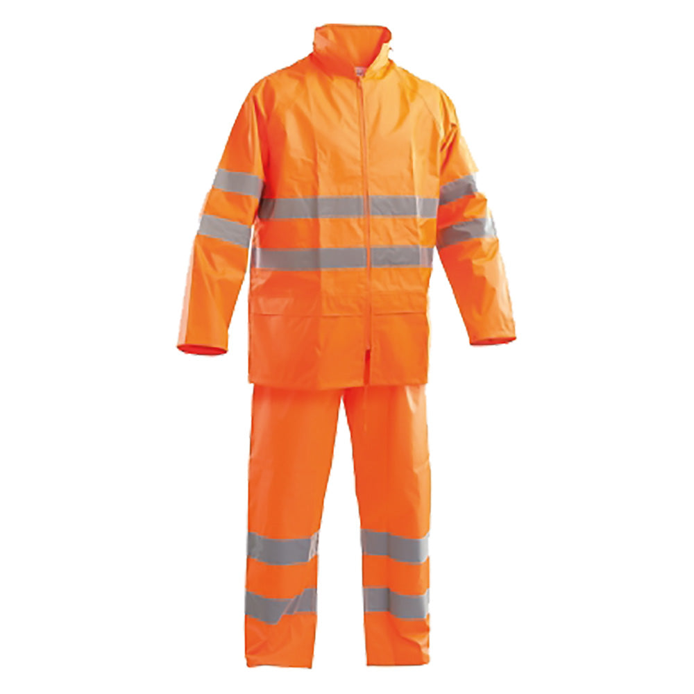 GIACCA E PANTALONE IMPERMEABILI ALTA VISIBILITA' XL-Indumenti da lavoro-Ecanshop