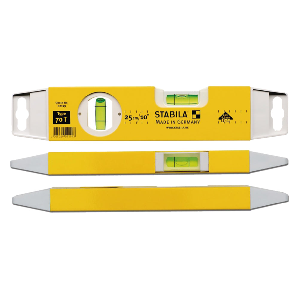 LIVELLA A DUE FIALE TASCABILE '70 T' cm 25-Livelle e stadie-Ecanshop