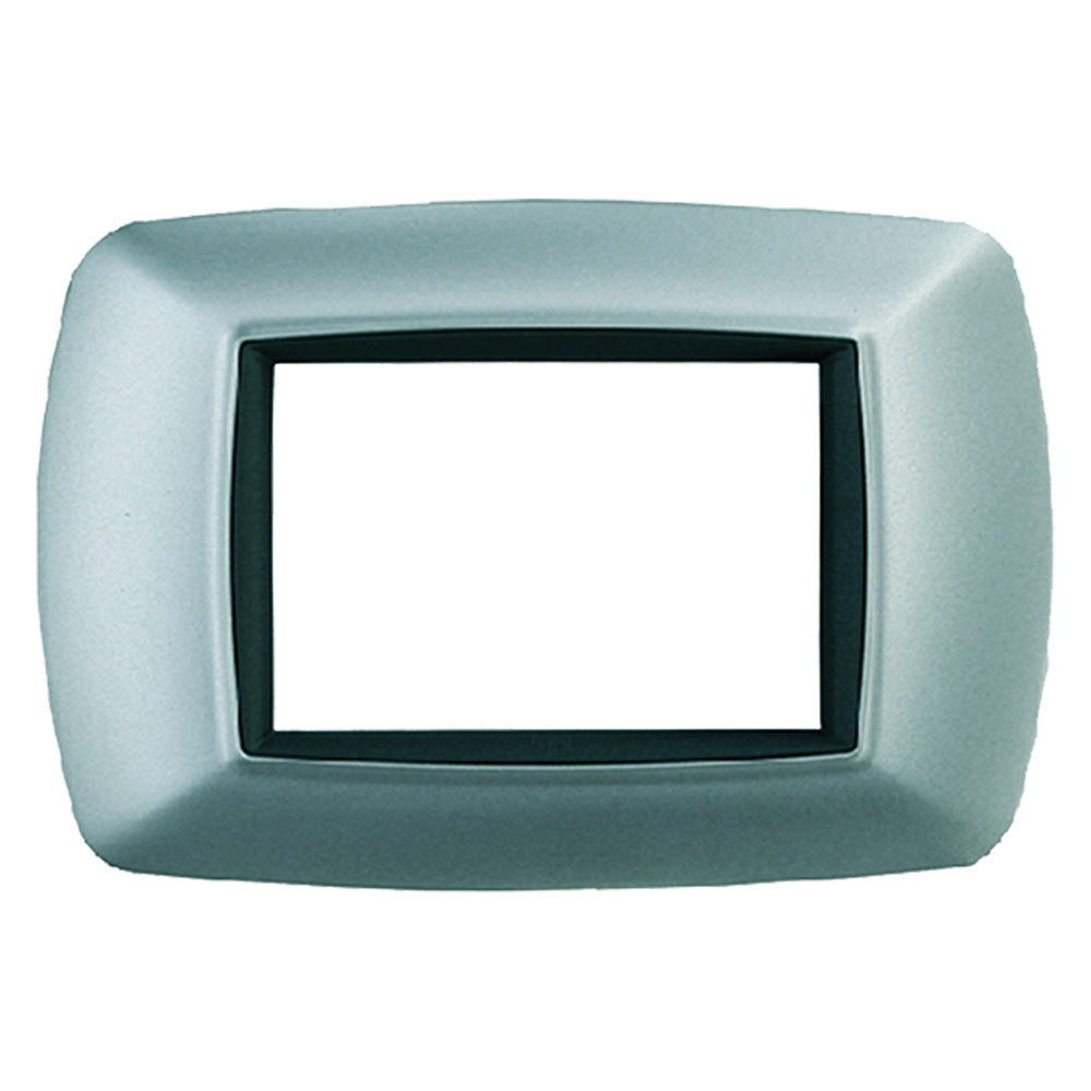 PLACCA COL. ALLUMINIO CHIARO 'LIFE' 3 posti - 2983/AC-Impiantistica civile-Ecanshop