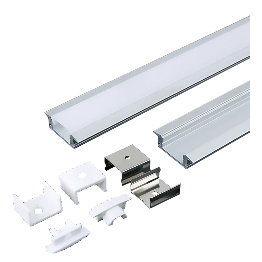 PROFILO CANALINA IN ALLUMINIO PER STRIP LED 3359 mm 61,5 x 14 -larg.max 20,7-Impiantistica civile-Ecanshop