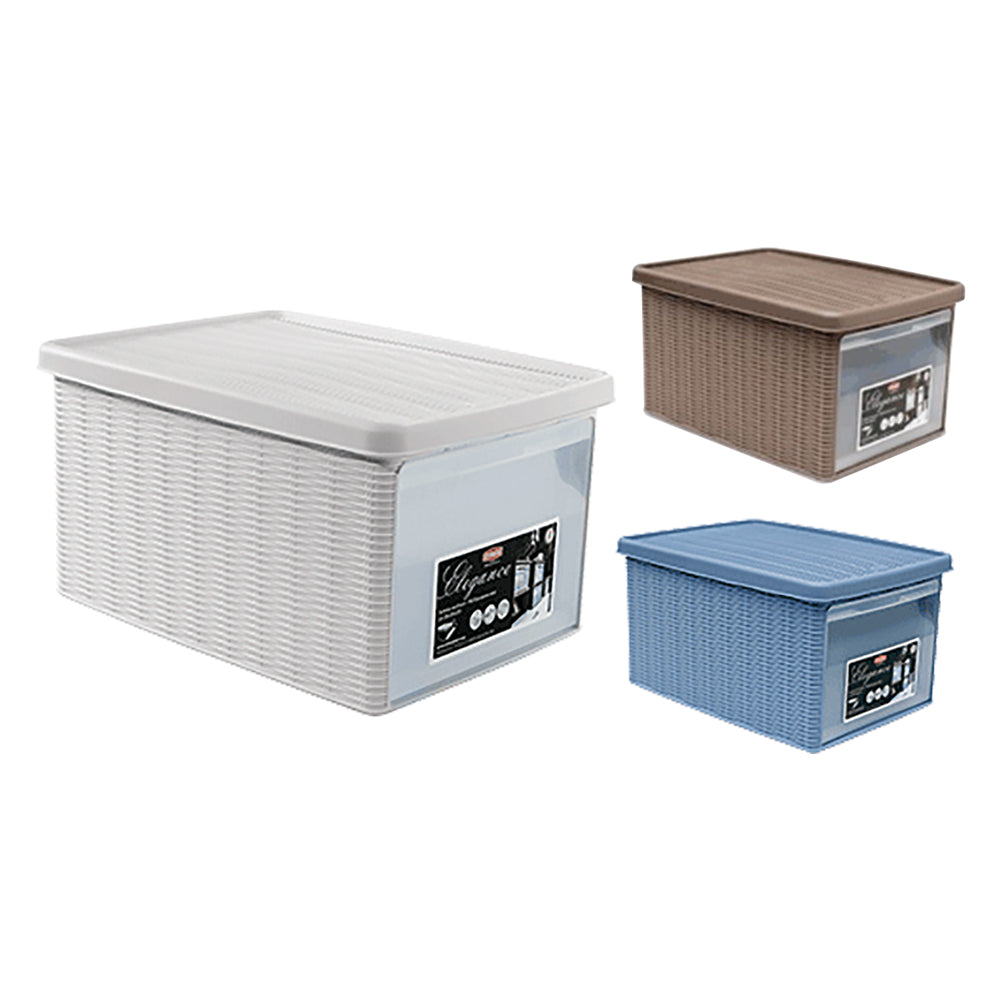 SCATOLA MULTIUSO 'ELEGANCE' small cm 19 x 29 x h 16 tortora-Contenitori per uso domestico-Ecanshop