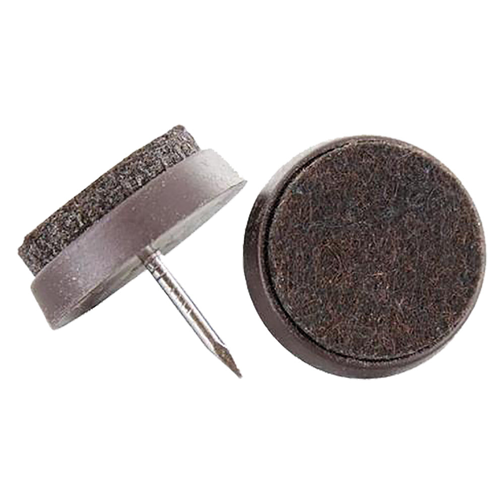 SCIVOLI PER MOBILI CON FELTRINO mm 24 - colore marrone-Sottosedia,paracolpi e puntali-Ecanshop