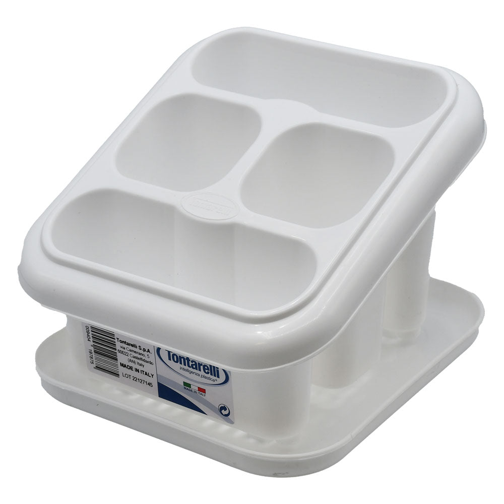 SCOLAPOSATE CON VASSOIO colore bianco-Contenitori per uso domestico-Ecanshop