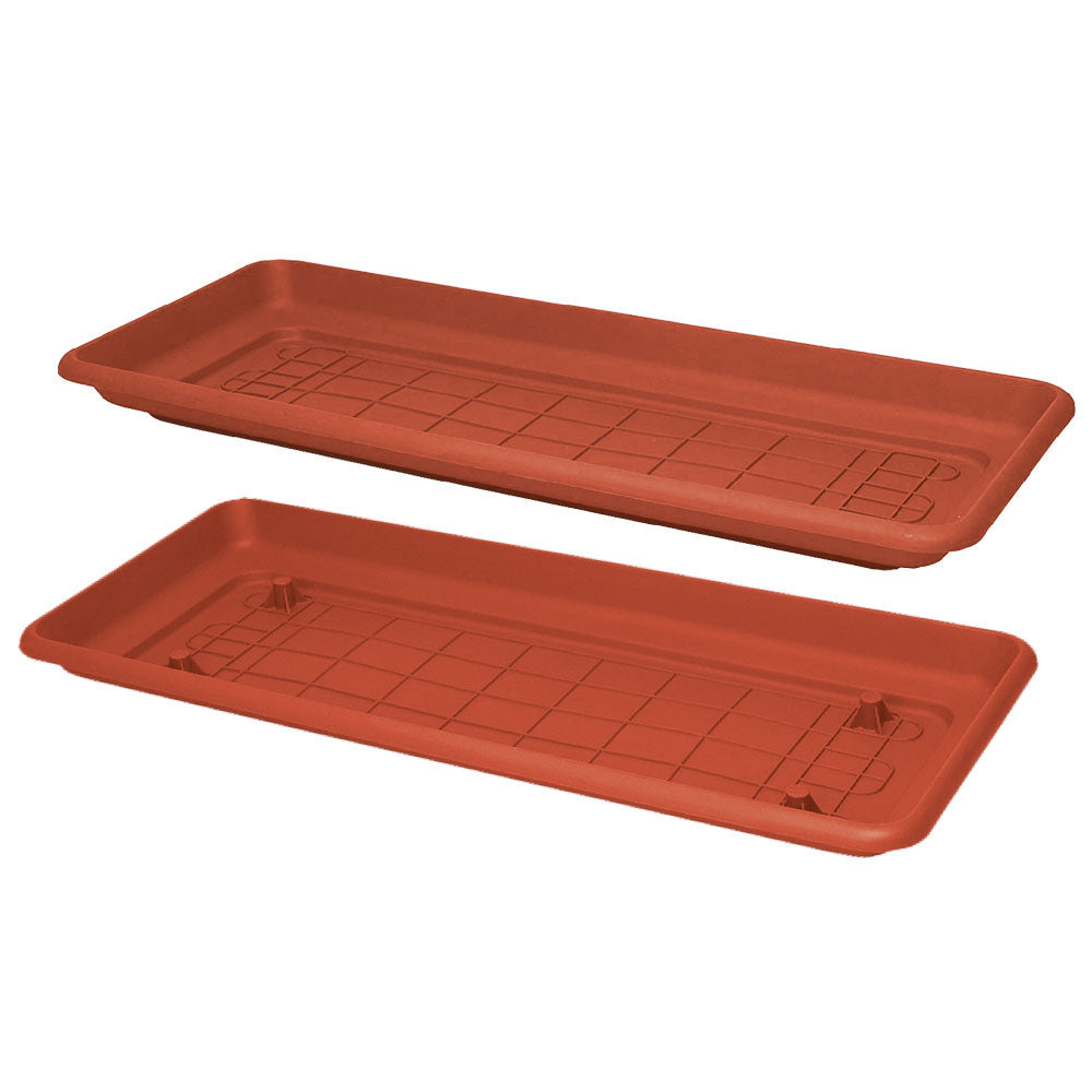 SOTTOVASO PER FIORIERA RETTANGOLARE 'MAXI' cm 60 x 30 - con incavi per predisposizione ruote-Arredo giardino e terrazzi-Ecanshop