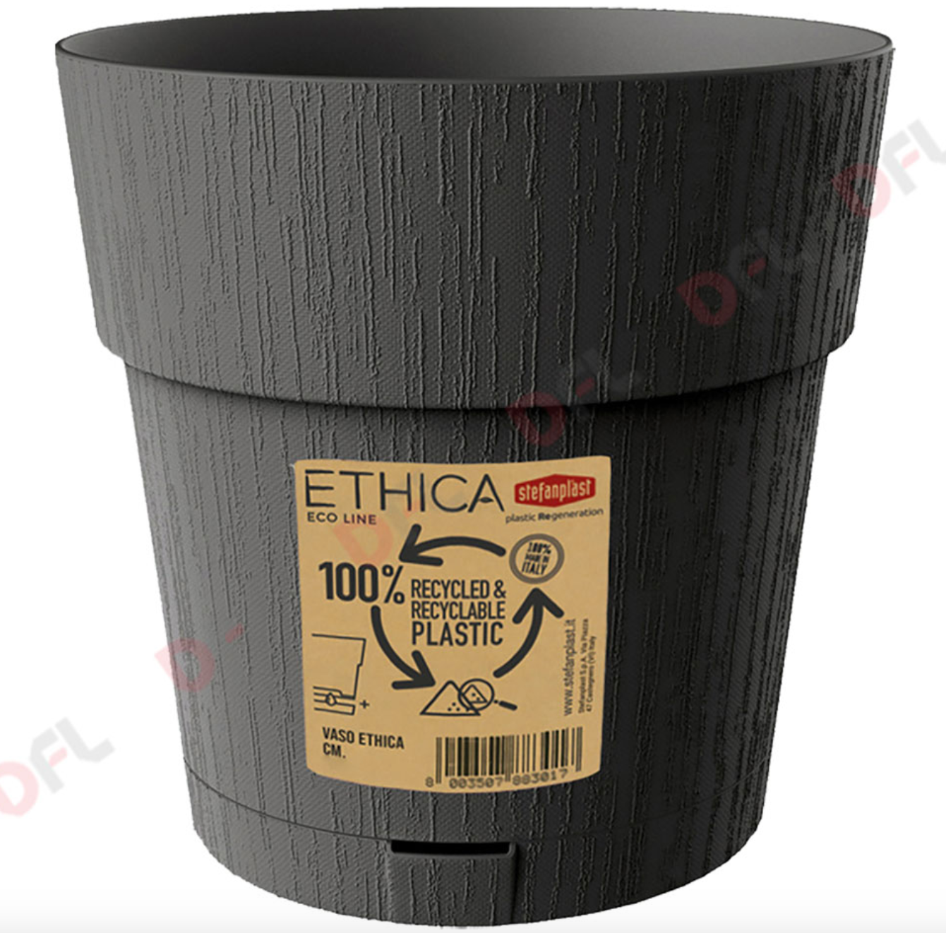 VASO TONDO 'ETHICA' รธ 20 x h.19 - grafite