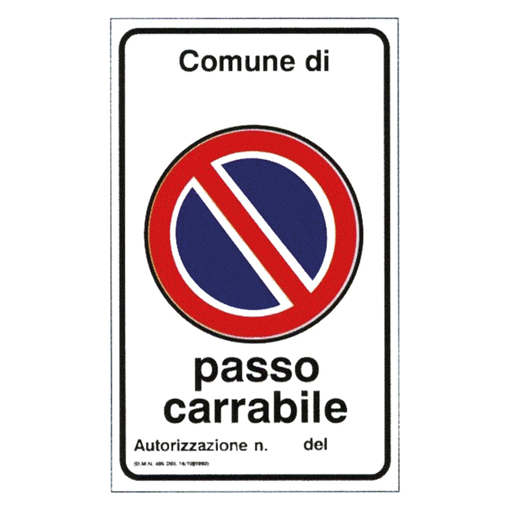 CARTELLO 'PASSO CARRABILE' cm 60 x 40-Ecanshop