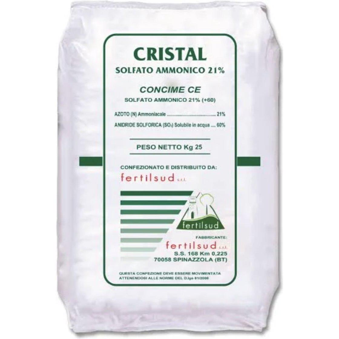 Cristal Fertilsud Solfato Ammonico sacco 25 kg concime azotato 21%-Ecanshop