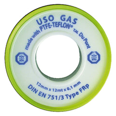 NASTRO TEFLON PER GAS 'PROFESSIONALE' 1/2x12 mt. x0,1 mm - cf. 10 rt.-Ecanshop