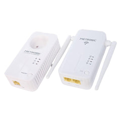 ADATTATORE PLC CON RIPETITORE WI-FI con 2 cavi RJ45-MATERIALE ELETTRICO-Ecanshop