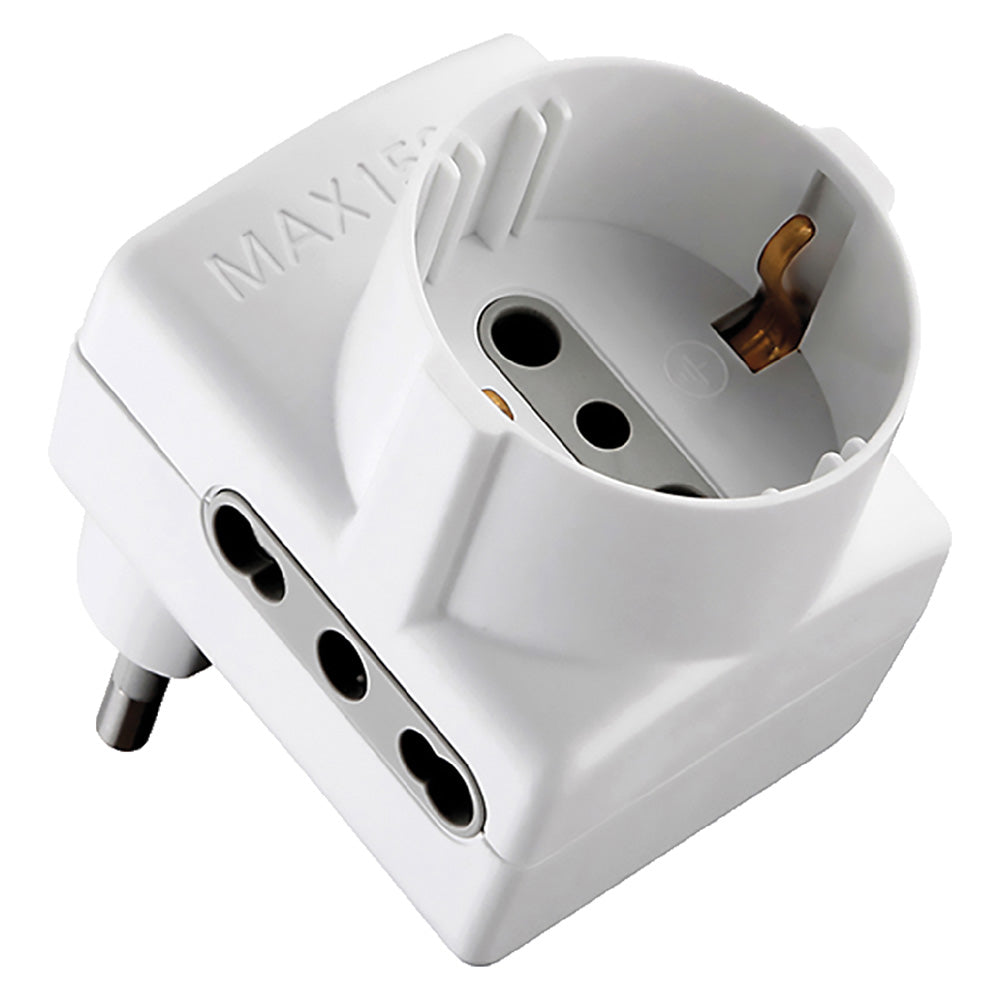 ADATTATORE TRIPLO 'SALVASPAZIO' Spina 2P+T16A - art.70066-Spinotteria civile e industriale-Ecanshop