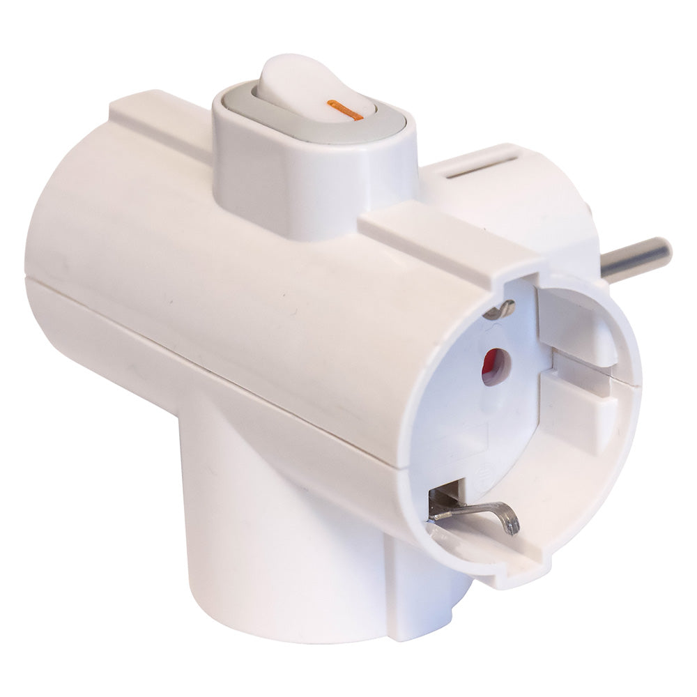 ADATTATORE TRIPLO SALVASPAZIO spina 2P+T 16A-Spinotteria civile e industriale-Ecanshop