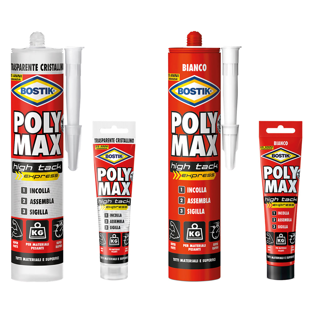 ADESIVO SIGILLANTE UNIVERSALE 'POLY MAX' HTE gr. 300 - cristal-Colle-Ecanshop