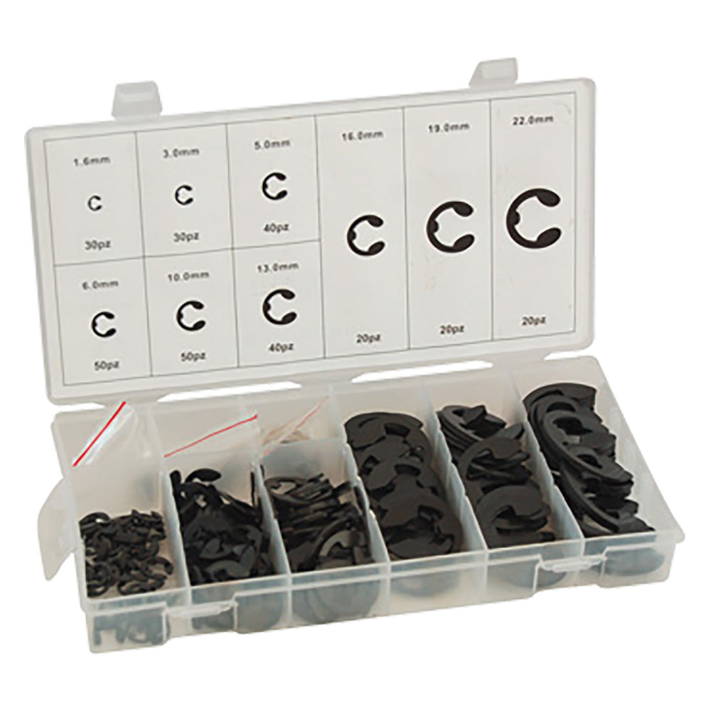 ASSORTIMENTO ANELLI D'ARRESTO ELASTICI totale 300 pz-UTENSILI A MANO ED ARTICOLI TECNICI-Ecanshop