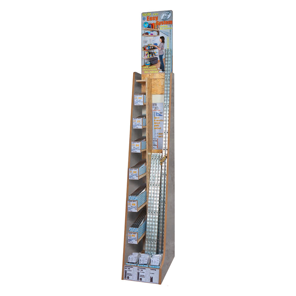 ASSORTIMENTO 'ESPO EASY SYSTEM' 165 pezzi + espositore omaggio-Reggimensole e mensole-Ecanshop