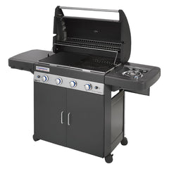 BARBECUE A GAS '4 SERIES LS PLUS DARK DG' kw 12,8 + kw 2,3-Barbecue, forni portatili ed accessori-Ecanshop