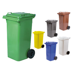 BIDONE IMMONDIZIA CARRELLATO Lt. 240 - cm 73 x 58 x 106 verde-Pulizie domestiche e racc.differenziata-Ecanshop