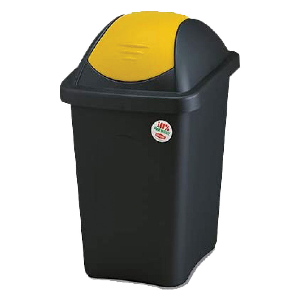 BIDONE IMMONDIZIA 'MULTIPAT' Lt. 60 - cm 39 x 39 x h.68 - nero/bianco-Pulizie domestiche e racc.differenziata-Ecanshop