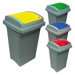 BIDONE IMMONDIZIA 'RECYCLING' Lt. 50 coperchio col. blu-CASALINGHI-Ecanshop