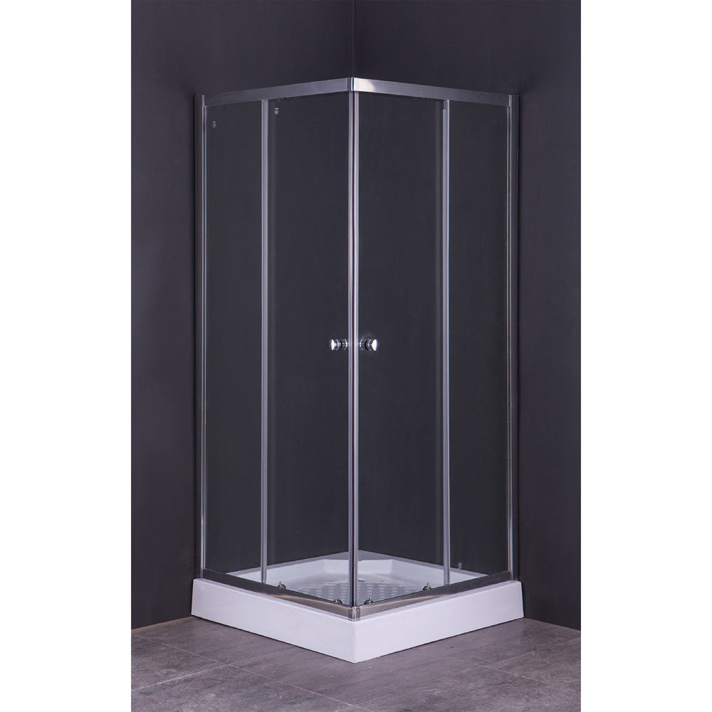 BOX DOCCIA CRISTALLO A DUE PORTE 'GIADA' cm 80 x 80 - H 185-Bagno e accessori-Ecanshop