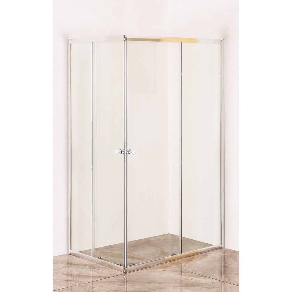 BOX DOCCIA CRISTALLO DUE PORTE 'ACQUA MARINA' cm 70 x 100 - H 185-Bagno e accessori-Ecanshop