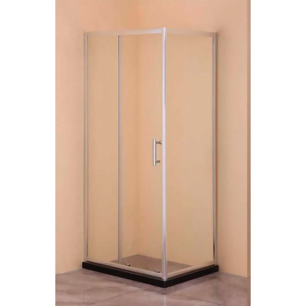 BOX DOCCIA CRISTALLO FISSO PIU' SCORREVOLE 'DIAMAN cm 80 x 100 - H 185-Bagno e accessori-Ecanshop