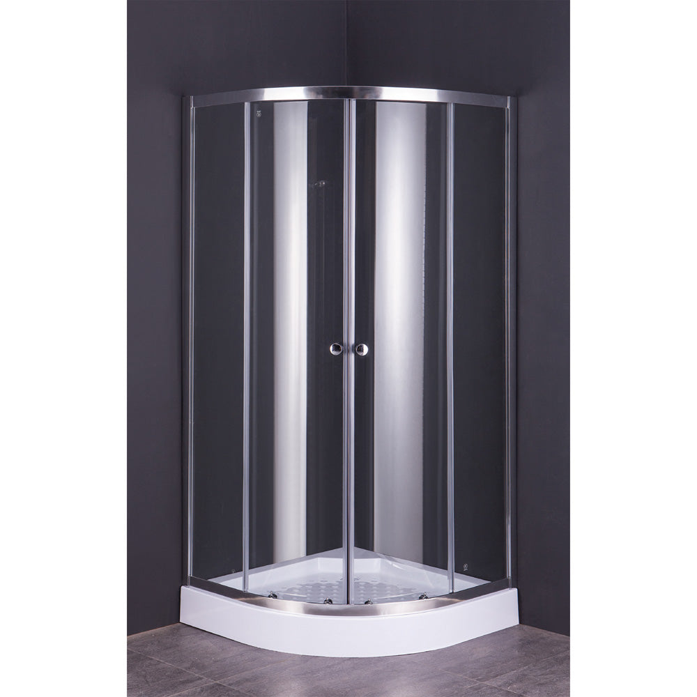 BOX DOCCIA CRISTALLO SEMICIRCOLARE DUE PORTE 'RUBINO' cm 80 x 80 - H 185-Bagno e accessori-Ecanshop