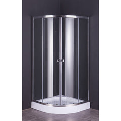 BOX DOCCIA CRISTALLO SEMICIRCOLARE DUE PORTE 'RUBINO' cm 80 x 80 - H 185-Bagno e accessori-Ecanshop