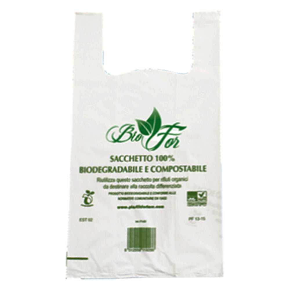 BUSTE SHOPPER COMPOSTABILI Maxi gr.12,5 - 30+20x60 cf.500 pz-Contenitori per uso domestico-Ecanshop