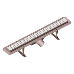 CANALETTA PER DOCCIA CON GRIGLIA cm 56 x 5,3 x 4,2 + 55 x 4,6 x 1,4-Pozzetti, chiusini e griglie-Ecanshop