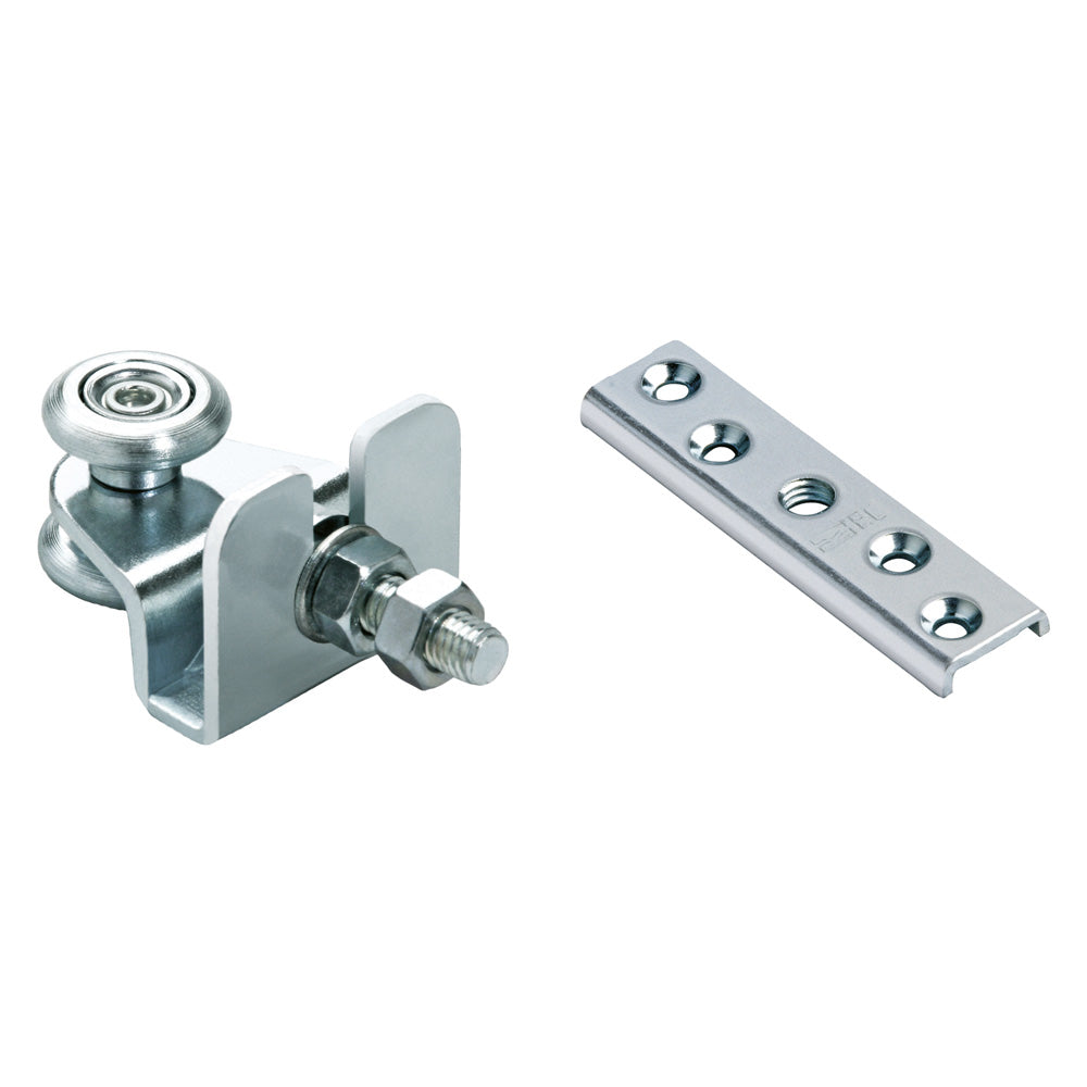 CARRELLO A 2 CUSCINETTI CON PIASTRA ART.38/24+42 piastrina ricambio 8 MA-Elementi a saldare,articoli per cancelli-Ecanshop