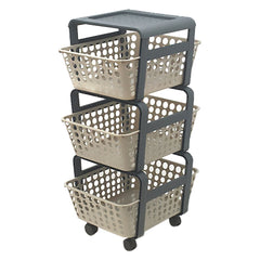 CARRELLO DA CUCINA CON CESTELLI 'MODULA' col. ghiaccio-Contenitori per uso domestico-Ecanshop