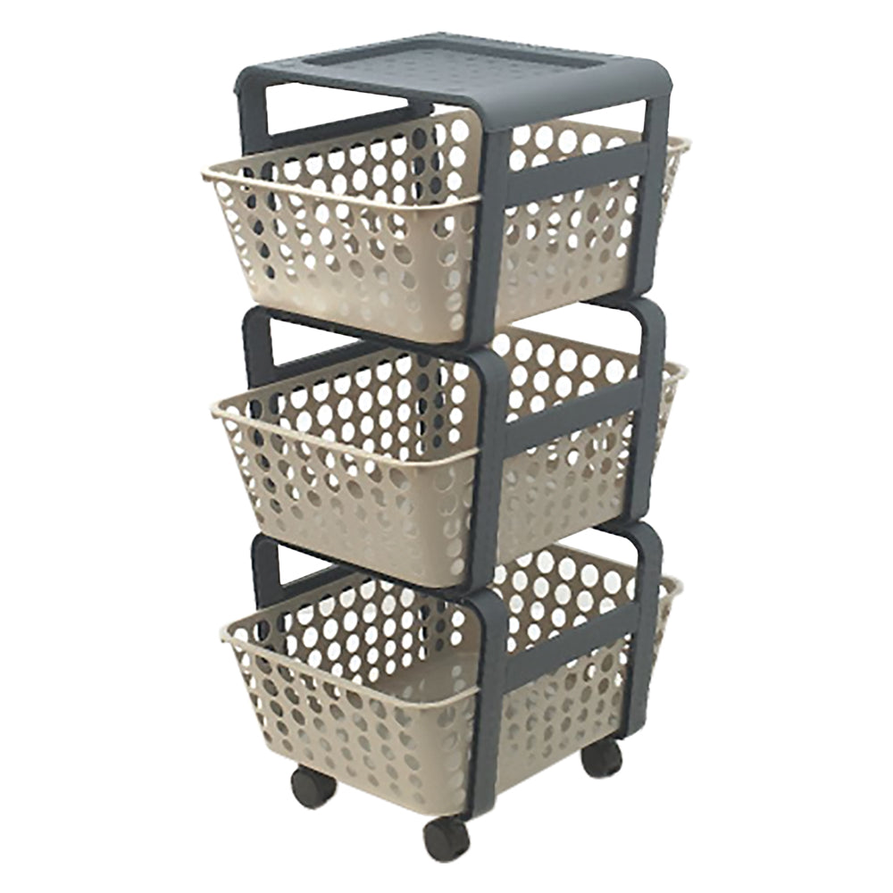 CARRELLO DA CUCINA CON CESTELLI 'MODULA' col. tortora-Contenitori per uso domestico-Ecanshop