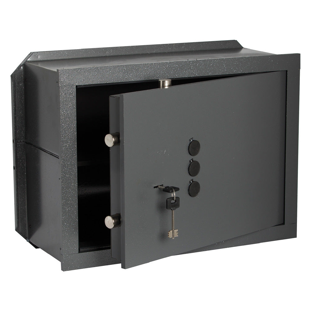 CASSAFORTE CON CHIAVE E COMBINAZIONE '82210' cm 31 x 19 x 20 - 2 catenacci-Cassette e armadi di sicurezza-Ecanshop