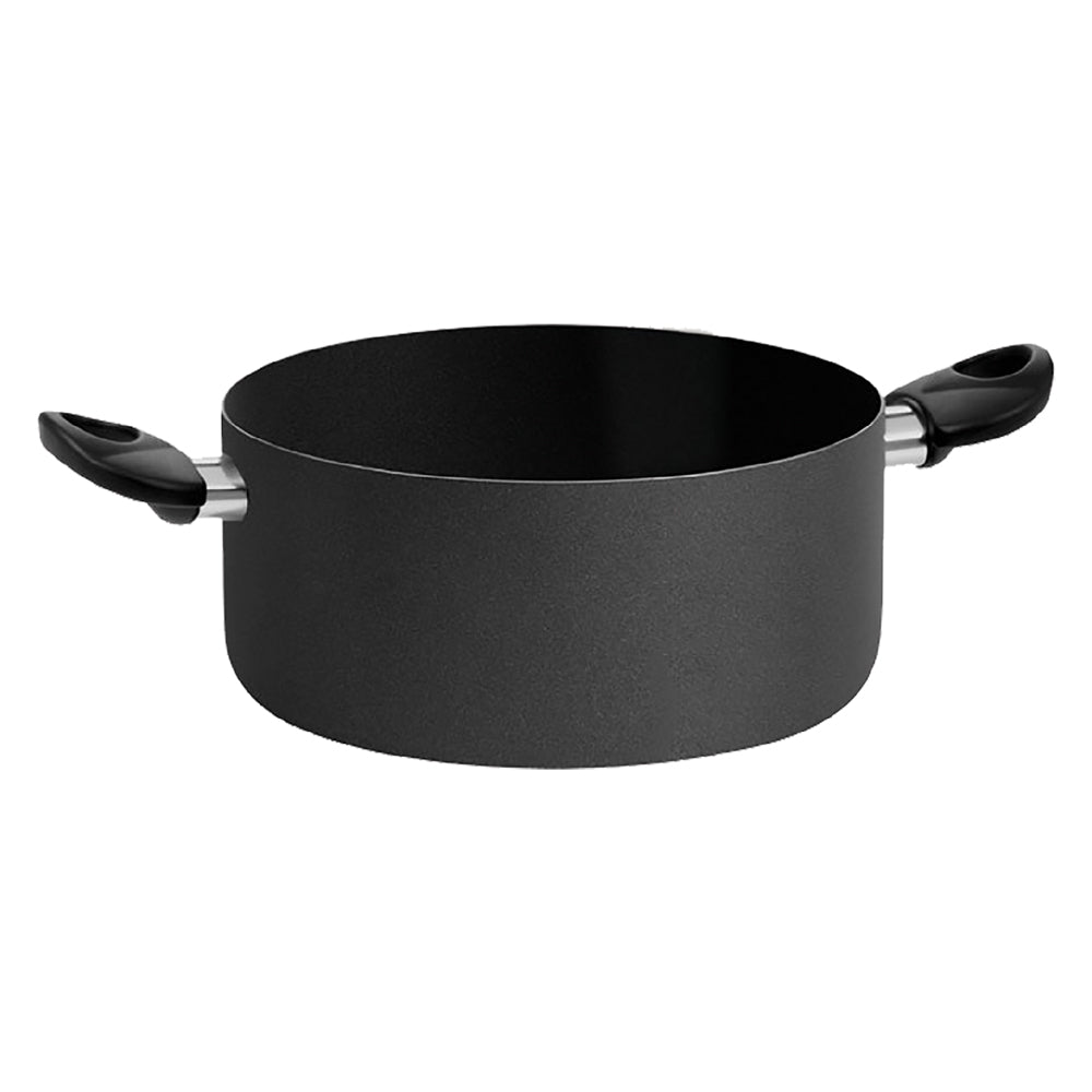CASSERUOLA DUE MANICI 'BLACK LINE' Ø cm. 24 - h.11 - capacità 5 lt.-Articoli da cucina-Ecanshop