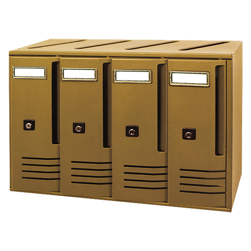 CASSETTA POSTALE SERIE 'CUBO' C5 - cm 52 x 17,5 x H 30 anodizzata bronzo-Cassette postali e accessori-Ecanshop