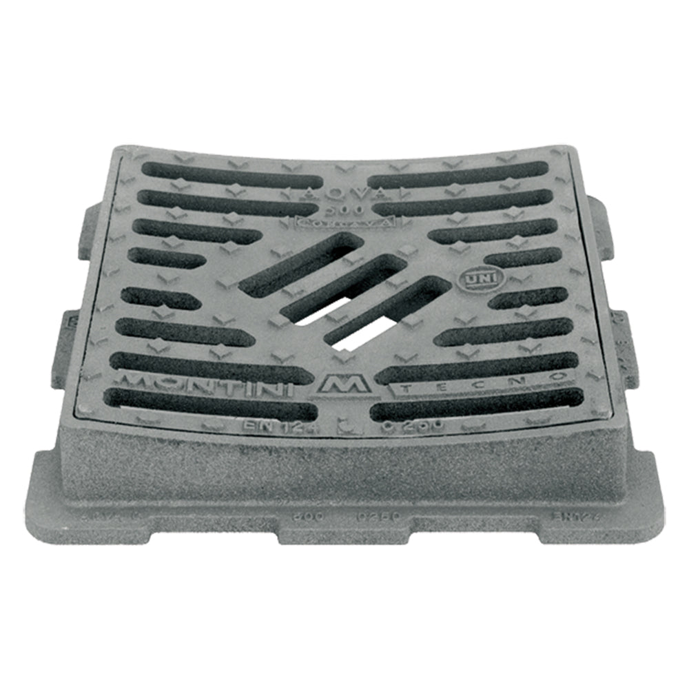 CHIUSINO GRIGLIATO IN GHISA 'CONCAVO' cm 40 x 40 - Kg 23-EDILIZIA-Ecanshop
