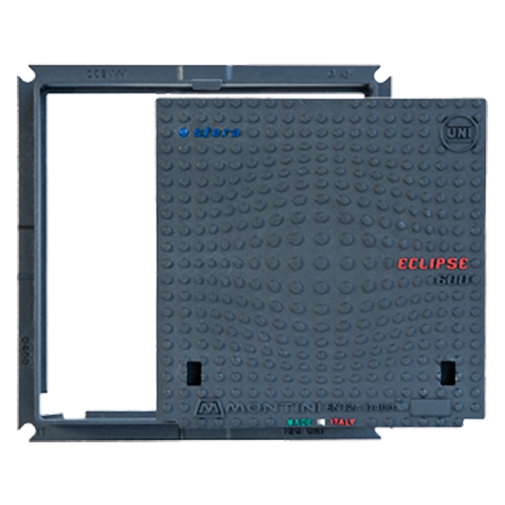 CHIUSINO IN GHISA D400 ECLIPSE - 50 x 50 - Kg 30-Pozzetti, chiusini e griglie-Ecanshop