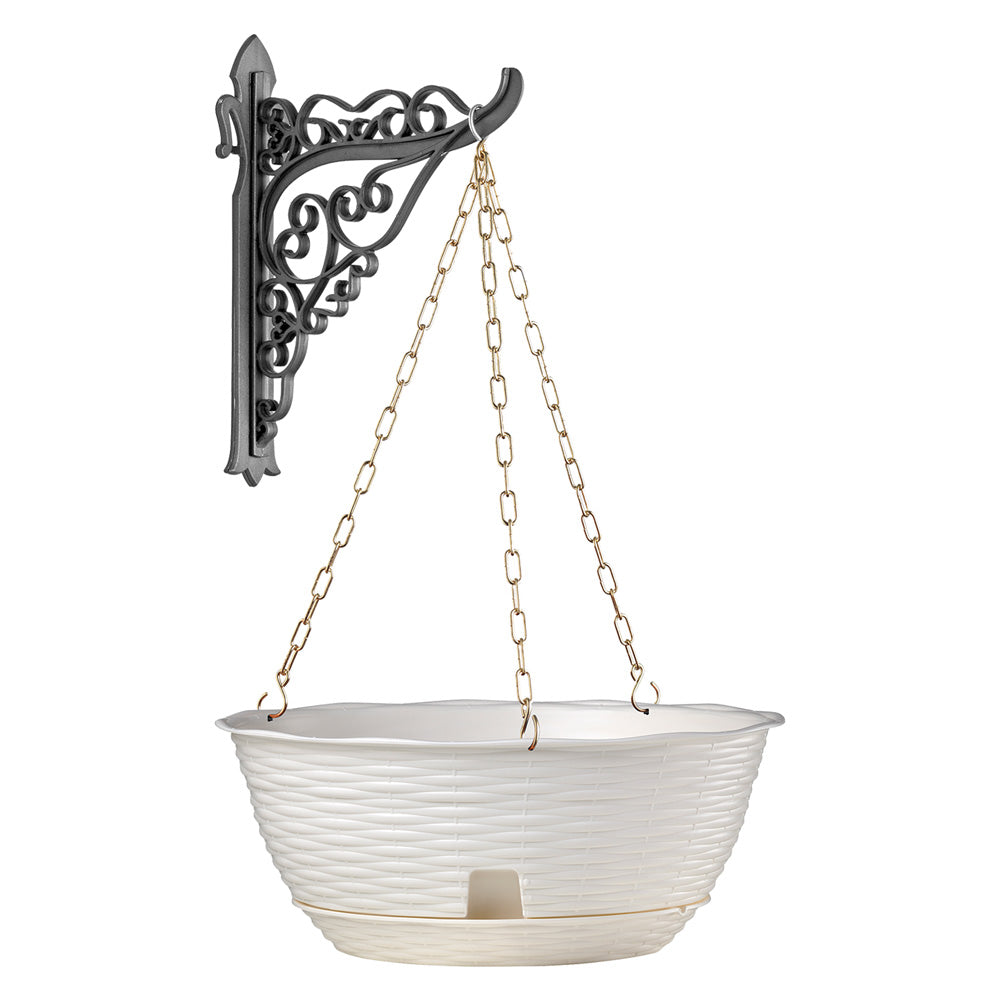CIOTOLA PER FIORI 'PAGLIA' KIT APPENDIBILE Ø cm 30xh.13 - antracite-Arredo giardino e terrazzi-Ecanshop