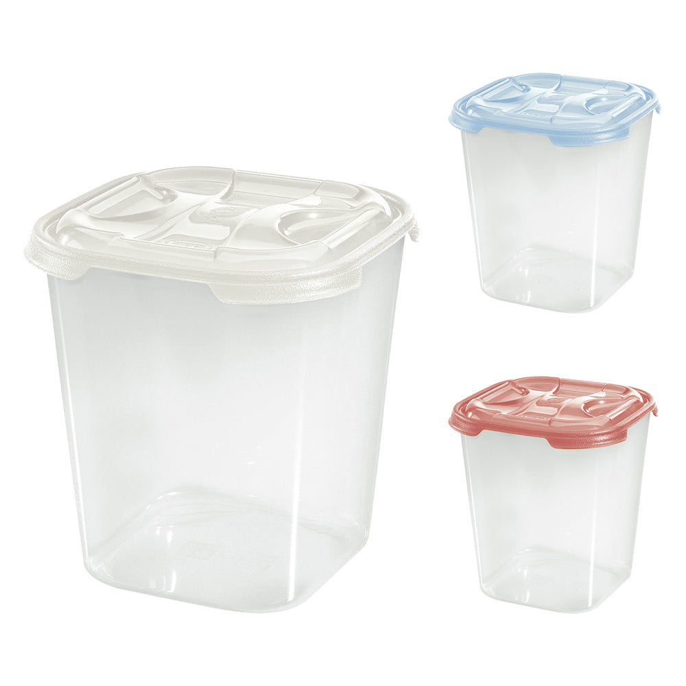 CONTENITORE QUADRO ALTO IN PLASTICA 'FRIGO BOX' lt1 cm 11,7x11,7xh.14 acqua trasp.-Articoli da cucina-Ecanshop