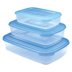 CONTENITORE RETTANGOLARE IN PLASTICA SET 'FRIGO BOX' acqua trasparente-Articoli da cucina-Ecanshop