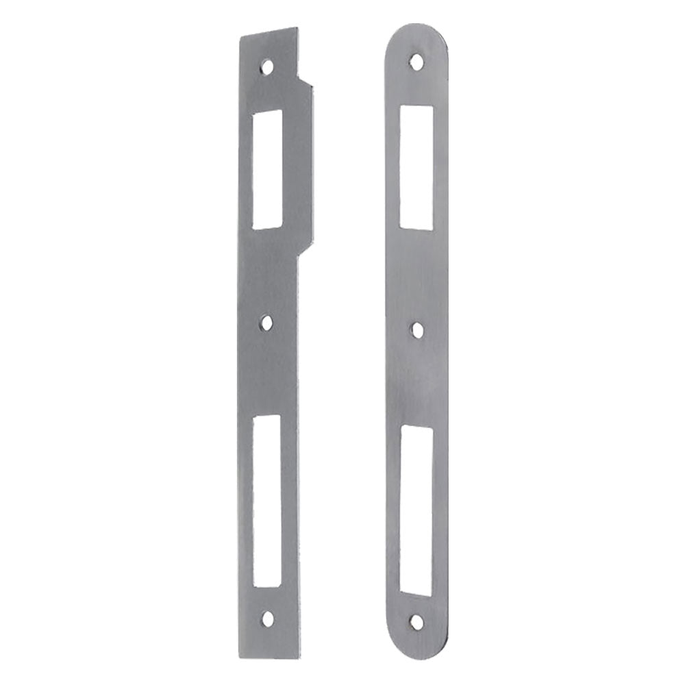 CONTROPIASTRA PER SERRATURA 'PATENT' B.Q. nichelato - interasse 70 mm-Serrature per legno e accessori-Ecanshop