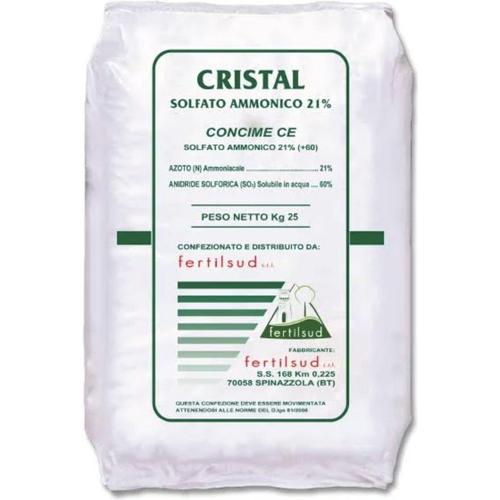 Cristal Fertilsud Solfato Ammonico sacco 25 kg concime azotato 21%-CONCIME-Ecanshop
