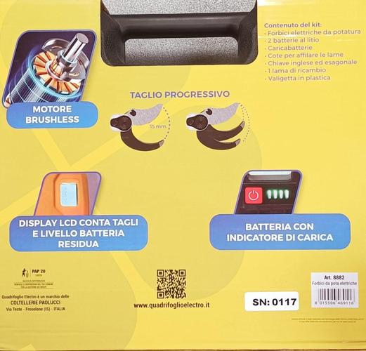 FORBICI DA POTA ELETTRICHE A BATTERIA - Taglio professionale e maneggevole
