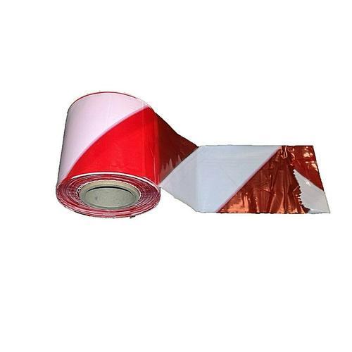 Nastro segnaletico bianco e rosso per lavori in corso 200 mt segnalare cantiere-Ecanshop