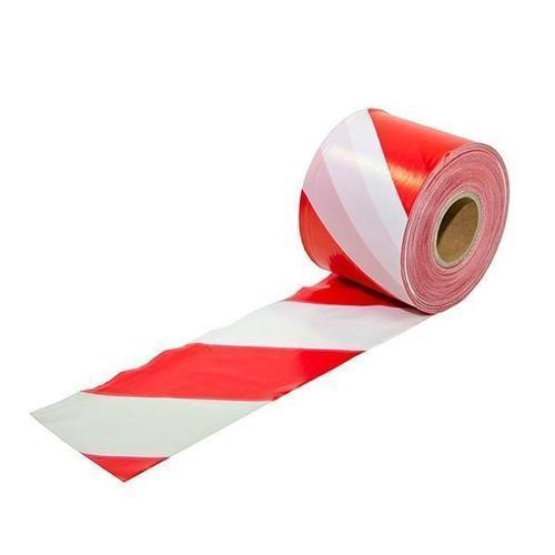 Nastro segnaletico bianco e rosso per lavori in corso 200 mt segnalare cantiere-Ecanshop