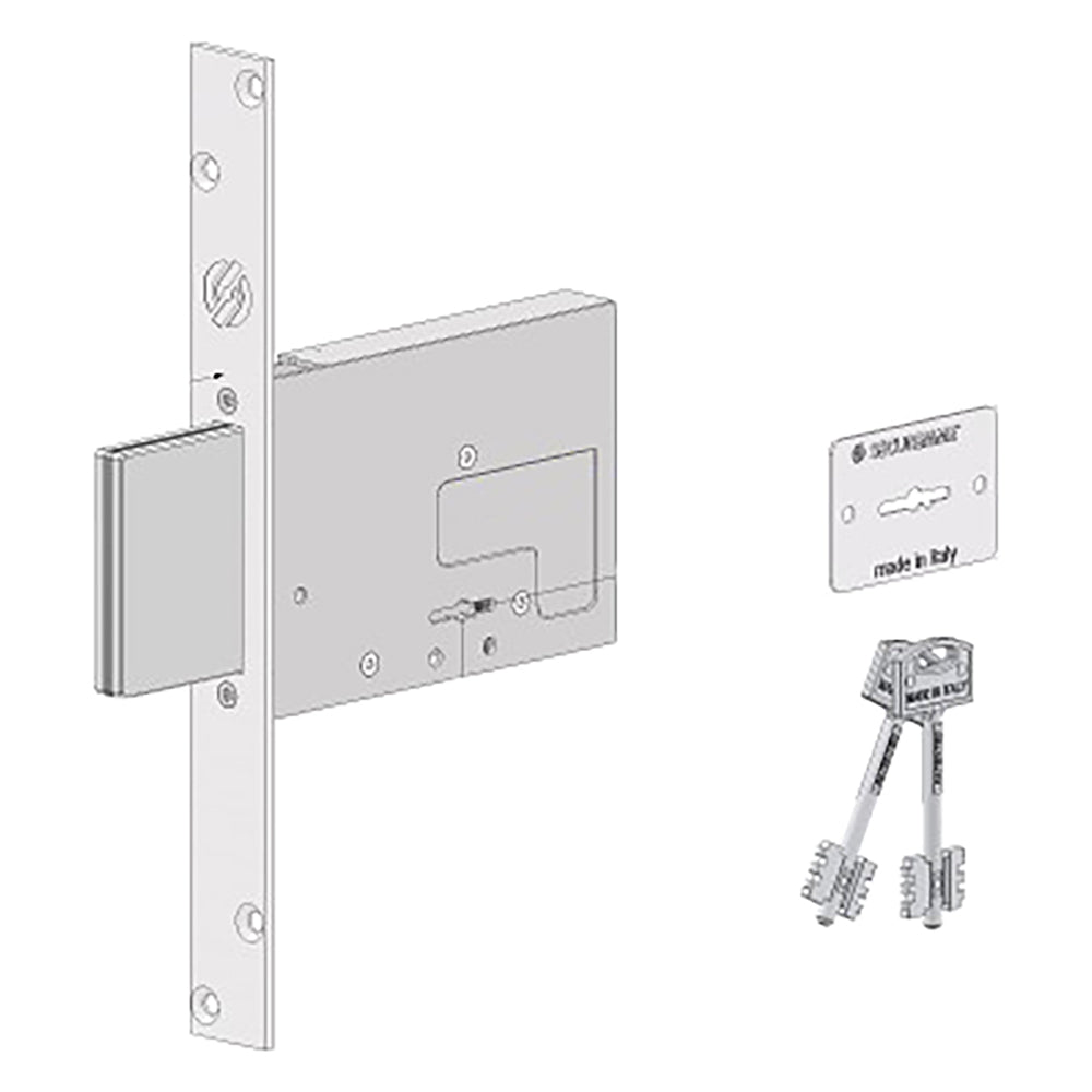 SERRATURA A DOPPIA MAPPA DA INFILARE PER FASCIA PER FERRO '2031' E 60 - 4 mandate / corsa 40 mm